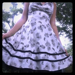Black and white dress with roses